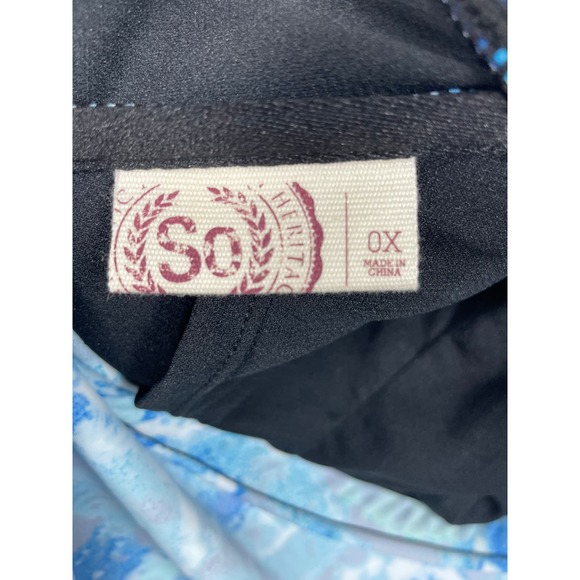 SO Juniors Plus Size 0X Tankini Blue Top NWT - Picture 3 of 8